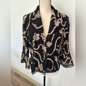 Joseph  Ribkoff black and cream jacket SZ 10 EUC